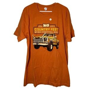 ND Country Fest 2025 T Shirt XL Orange New Salem ND Sam Hunt Cole Swindell USA